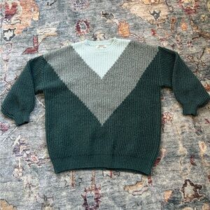 Forever 21 Tri-Tone Sweater in Teal Shades